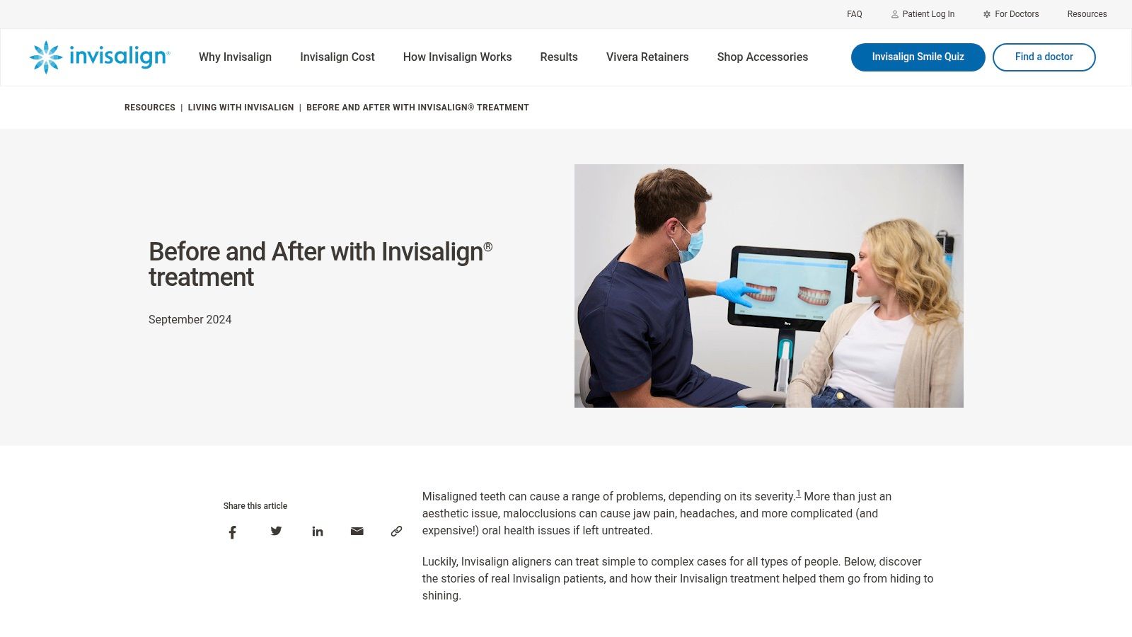 Invisalign, Before and After Cases (official site)